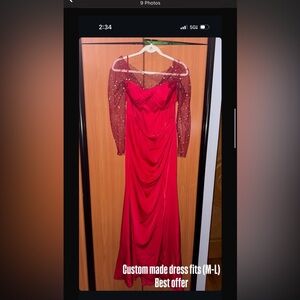 Beautiful custom made pearl dress with mesh